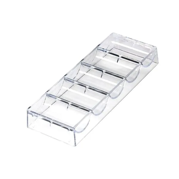 GSE Clear Acrylic Poker Chip Rack with Cover Options, Casino Poker Chip Tray Rack, Each Holds 100 Chips
