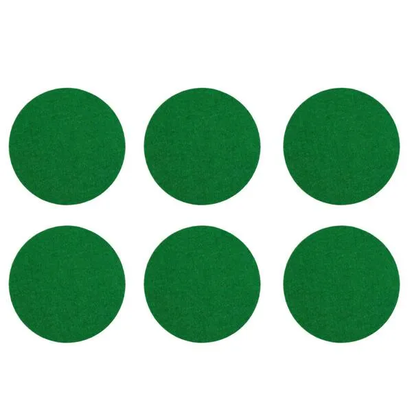 Kasteco 6/12 Pack Self Adhesive Air Hockey Mallet Felt Pads, Green, 94mm