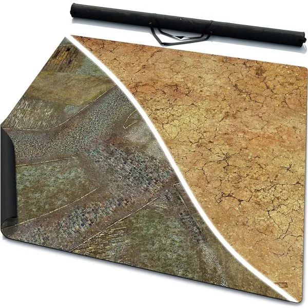 Warzone Studio 3’ x 3’ Double-Sided Rubber Battle Mat: Saraha + Zolotograd + Bag
