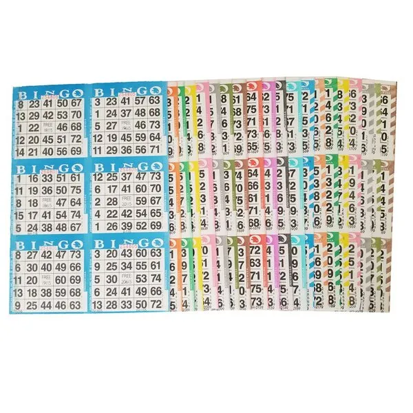 American Games Bingo Paper Game Cards – 6 Card – 20 Bingo Sheets – 50 Books – 20 Colors, Made in USA