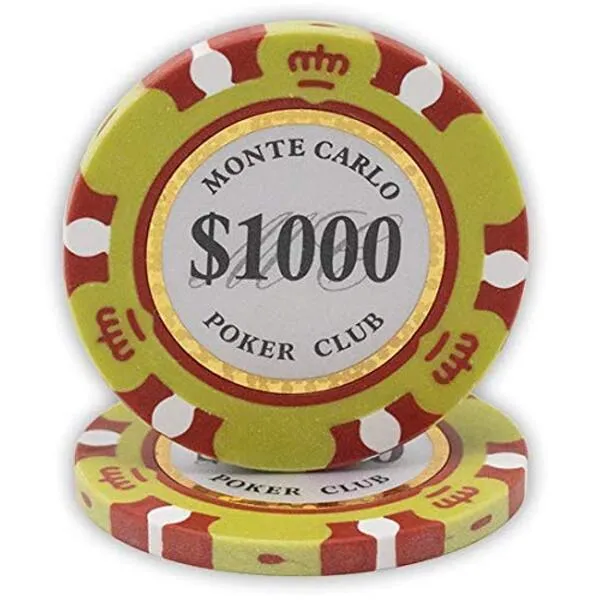 DA VINCI 14 Gram Clay Monte Carlo Poker Club Premium Quality Poker Chips Pack of 50 Chips