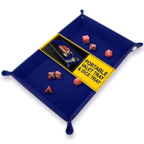 Harbor Loot Brand Blue Dice Tray - Perfectly Sized at 8.5 x 11.25 Inches Unsnapped and 6.5 x 9.5 Snapped - Designed by Gamers - Packs Flat, Protects Your Table, and Keeps Dice Where They Belong