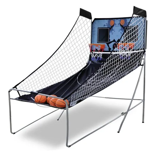 Smartxchoices Kids Indoor Arcade Basketball Game Foldable Double Electronic Basketball Hoop Game Shot 2 Player w/ 4 Balls LED Scoring Inflation Pump 8 Different Options
