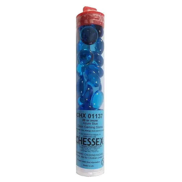 Chessex Glass Gaming Stones: Azure Blue (20)