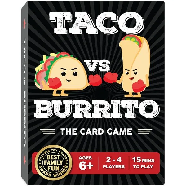 Taco vs Burrito Family Board Games for Kids 6-8, 8-12 & Up - Fun Travel Family Card Games for Everyone, Gifts for 7, 8, 9 and 10 Year Old Boys and Girls