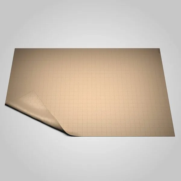 Ergon Games Silicone Battle Grid Mat for TTRPG | Parchment 2\' x 3\' Dungeon Master Mat. For use with Dry Erase Markers.
