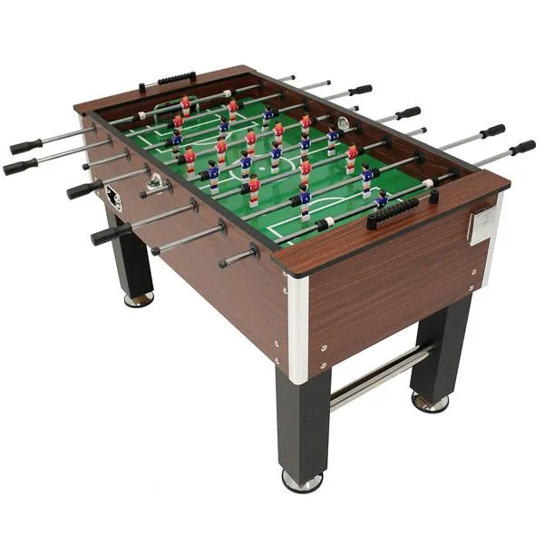 Sunnydaze 55-Inch Foosball Table with Folding Drink Holders - Faux Wood