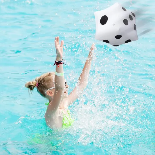 3 Pack Inflatable Dice Jumbo Giant Inflatable Dice Large Inflatable Dice Toy for Indoor Outdoor Broad Game Ludo Pool Party Favor(White,12 Inch)