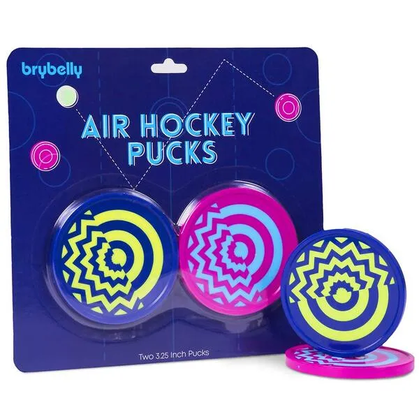 Vivid Two-tone Air Hockey Pucks (2-pack) | Wear-proof Molded Psychedelic Patterns and Designs | Large 3.25-inch Pucks for Standard Air Hockey Tables | Perfect Addition to Game Rooms and Arcades