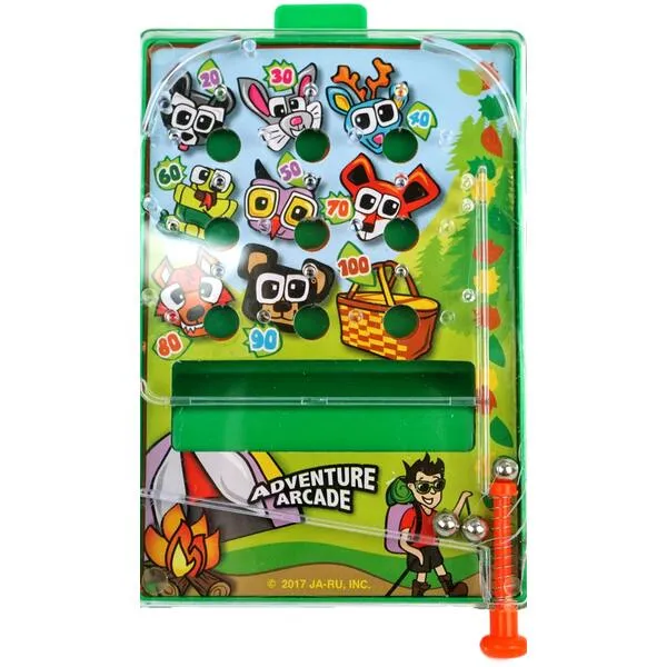 JA-RU Mini Pocket Size Pinball Game (1 Toy) Handheld Arcade Toy for Kids. Classic Retro Tabletop Games & Vintage Toys. Old Fashioned Party Favors Easter Basket. 3258-1