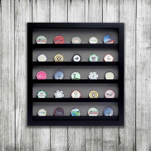 45 Poker Chip Display Cabinet with Acrylic Cover (Black)