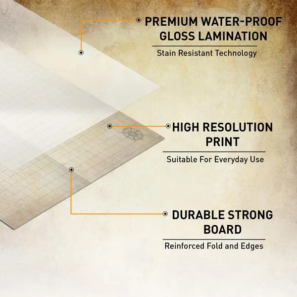 Melee Mats DND Map Starter Kit for Dungeons & Dragons Game - 23” x 27