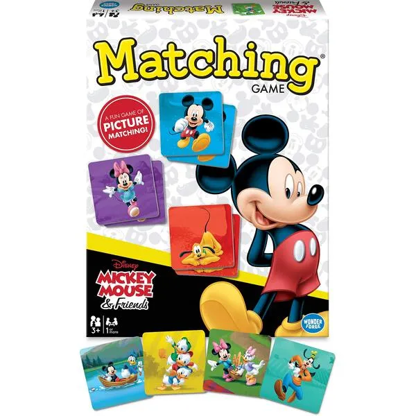 Wonder Forge Mickey Mouse Matching Game - Engaging Board Game for Kids Age 3-5 | Enhances Focus and Memory | Features Favourite Disney Characters | Ideal for Family Fun Time
