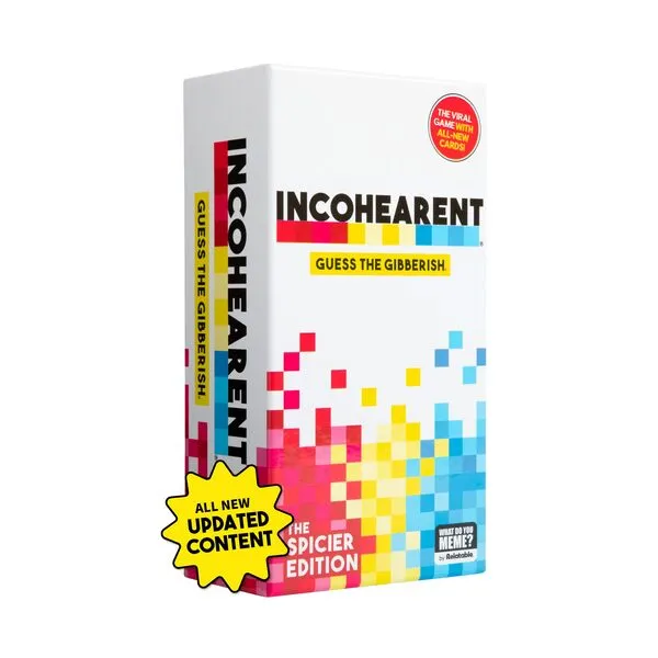 WHAT DO YOU MEME? Incohearent - Guess The Gibberish Party Game - The Spicier Edition with Refreshed Content — Fun Games for Adults