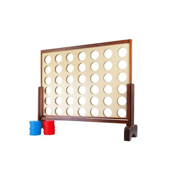 Monoprice Giant Four-in-a-Row - for Tailgating, Bbqs, Camping, Outdoor Events, and Much More - Pure Outdoor Collection, Wood, 34 x 26 x 4.25 inches