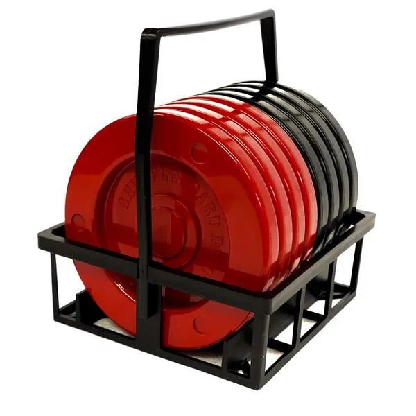 Allen Shuffleboard Recreation Discs (Red & Black) with Disc Carrier