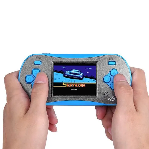 Handheld Game Player for Kids Adults- FAMILY POCKET RS16 Portable Classic Game Controller Built-in 260 Game 2.5 inch LCD Retro Arcade Video Game System Children\'s Birthday Gift (Blue)