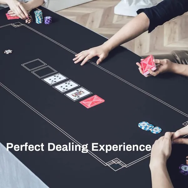SLOWPLAY Godel Texas Hold\'em Poker Mat | Portable Poker Table Top, Black and Champagne Gold, 70 x 35 Inch, Water Repellent, Noise Reduction, and Premium Carrying Bag for Games Everywhere