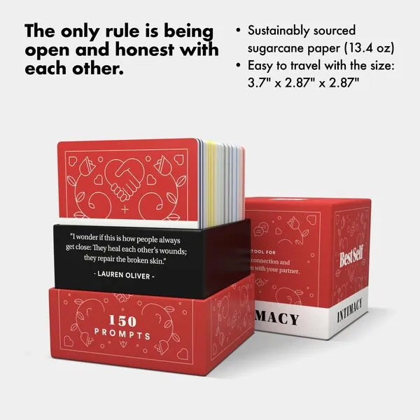 BestSelf Intimacy Deck 150 Relationship Building Conversation Cards Starters Couples Games, Meaningful Couples Card Game - Romantic Couples Strengthen Relationship Cards, and Questions for Couples