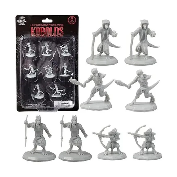 Monster Protectors 8 Unpainted Fantasy Kobold Mini Figures- All Unique Designs- 1