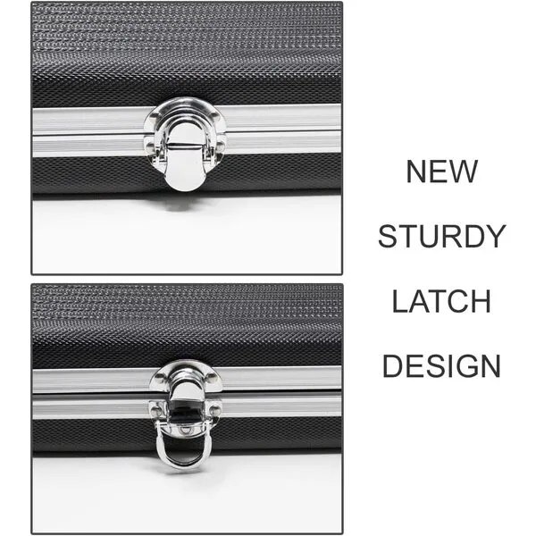 DA VINCI Black ABS Poker Chip Case with 500 Chips Capacity - Upgraded Ding Proof Side Panels