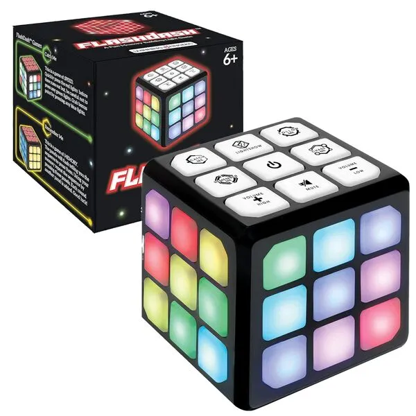 Winning Fingers Flashing Cube Electronic Memory and Brain Game - 4-in-1 Handheld Stem Toys for Kids - Cool Gadgets, Games for Boys and Girls - Fun Family Game for Kids Ages 6-12 - Educational Gift Toy