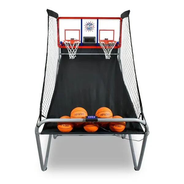 Pop-A-Shot - Indoor/Outdoor Dual Shot | Arcade Basketball Fun, Inside or Out | Sensor Scoring | 16 Game Modes | 7 Balls | Foldable Storage l for All Players
