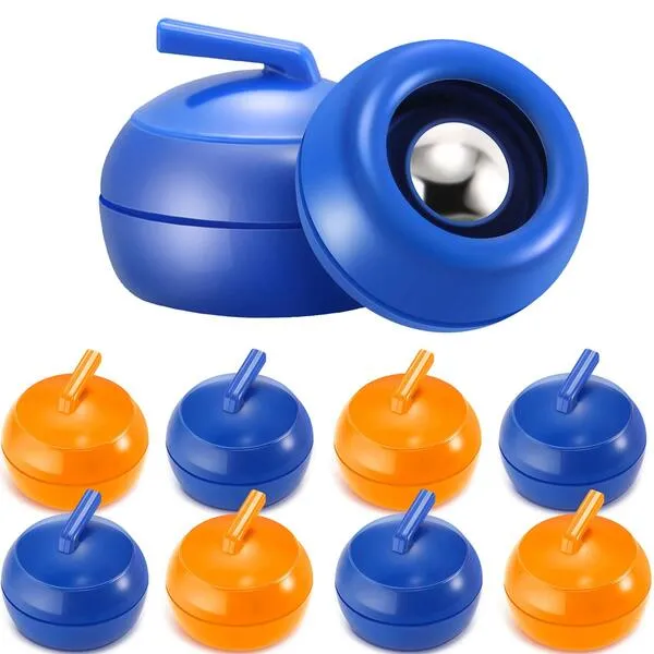 8 Pieces Tabletop Curling Game Pucks Replacement Shuffleboard Rollers Sliding Bead Games for Kids and Adults
