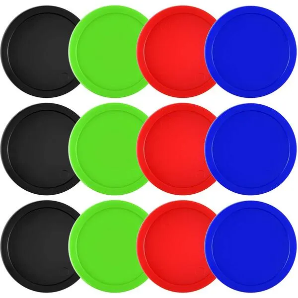 Coopay 12 Pieces Home Air Hockey Pucks 2.5 Inch Heavy Replacement Pucks for Game Tables Equipment Accessories, 12 Grams