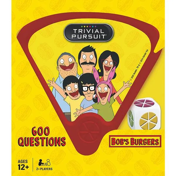 USAOPOLY Trivial Pursuit Bob\'s Burgers (Quickplay Edition) | Trivia Game Questions from Bob\'s Burgers | 600 Questions & Die in Travel Sized Container | Officially Licensed Bob\'s Burgers Game