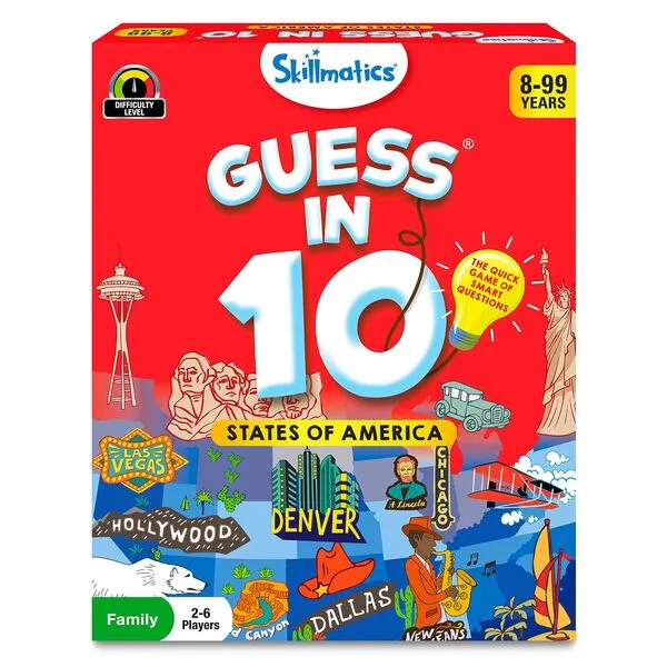 Skillmatics Card Game - Guess in 10 States of America, Educational Travel Toys for Boys, Girls, and Kids Who Love Board Games, Geography and History, Gifts for Ages 8, 9, 10 and Up