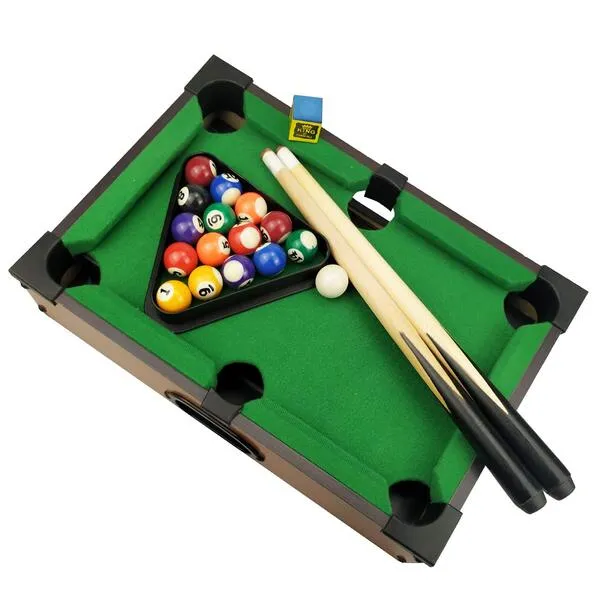 Benfu Mini Table Billiards Game, Home and Office Desktop Billiards Game, Including Pool Table 15 Colorful Balls, 1 Cue Ball, 2 Billiard Sticks, 1 Chalk Triangle Cube