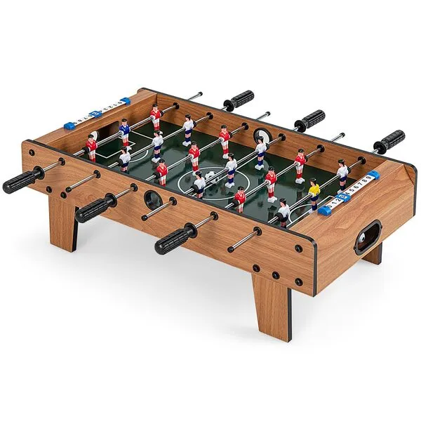 Giantex Foosball Table, 27in Mini Football Table Game w/ 2 Footballs,Score Keepers, Wood Soccer Table Top for Kids, Family Night, Parties, Game Rooms