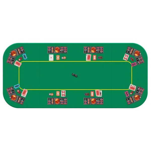 VIVOHOME 79 x 36 Inch Foldable 8-Player Texas Poker Card Tabletop Layout Portable Anti-Slip Rubber Board Game Mat with Cup Holders and Carrying Bag