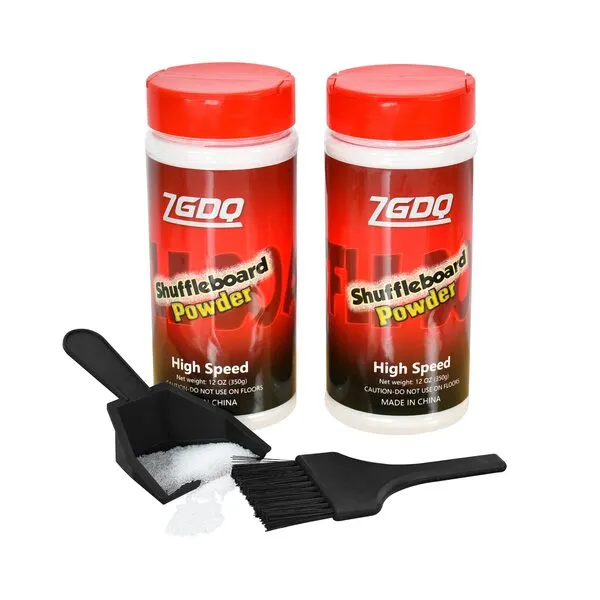ZGDQ Shuffleboard Sand Wax,High Speed Shuffleboard Powder Set,2 Cans Shuffleboard Salt Set with Mini Brush