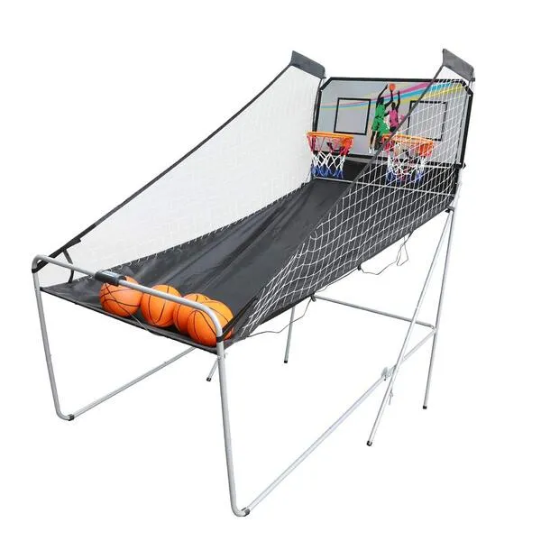 Aoneky Indoor Home Dual Shot Basketball Arcade Game - Kids Electronic Basketball Game - Official Folding Basketball Hoop Arcade Game with Scoreboard