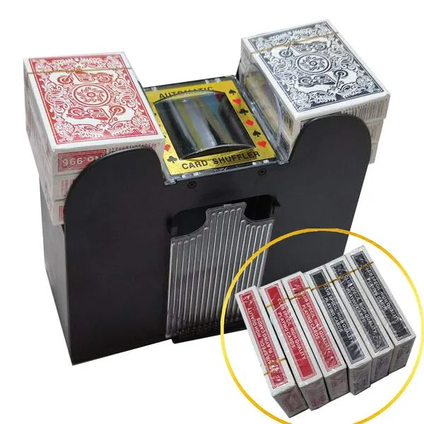 FONBEAR Automatic Card Shufflers 2/6 Deck (Playing Cards Included) - Battery-Operated Electric Shuffler Heavy Duty - Great for Casino, Home & Tournament Use for UNO, Blackjack, Texas Hold\'em, Phase 10