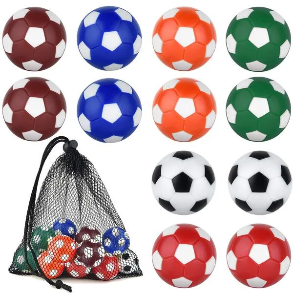 Coopay 12 Pieces 32mm Foosball Balls Table Football Soccer Replacement Balls Multicolor Official Tabletop Game Balls with a Black Drawstring Bag