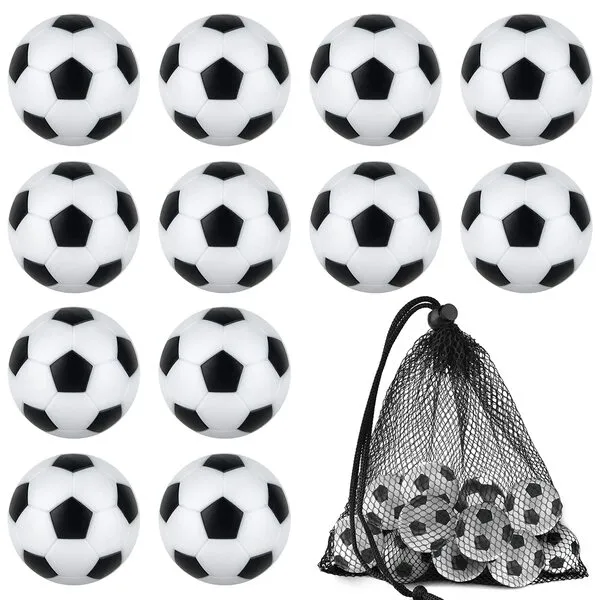 Coopay 12 Pieces 36mm Foosball Balls Table Football Soccer Replacement Balls Multicolor Official Tabletop Game Balls with a Black Drawstring Bag