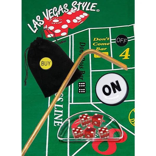 Cyber-Deals Craps Kit Sets with Dice Stick & Acrylic Dice Boat, Featuring Authentic Las Vegas Casino Table-Played Dice (Bally's (Red Frosted))
