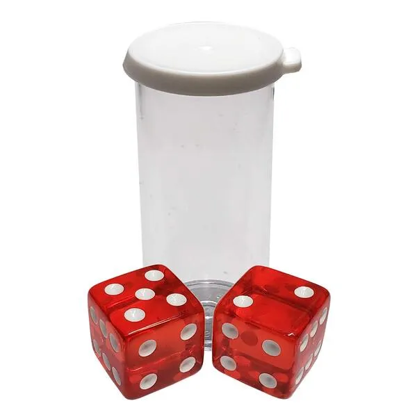 Cyber-Deals Craps Bundle Set Includes Las Vegas Style Felt Layout + 19mm Transparent Dice Pair (Red)