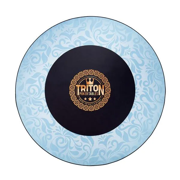 Triton Premium Poker Table Mat for 8 Player - Portable Multi-Spandex Fabric Rubber Portable Poker Game Mat with Zippered Oxford Fabric Carry Bag – 50’’