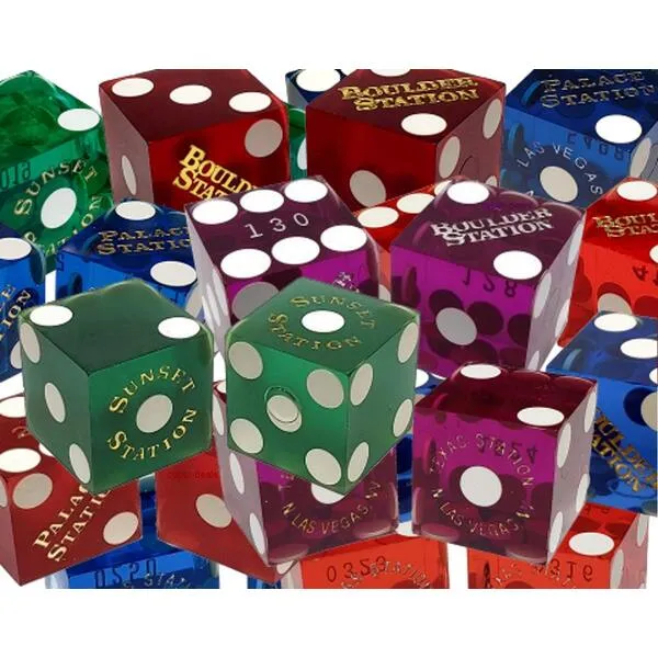 Authentic Greater Las Vegas Station Casinos Table-Played 19mm Craps Dice - 3 Pairs (6 Dice) (3 Dice Pairs)