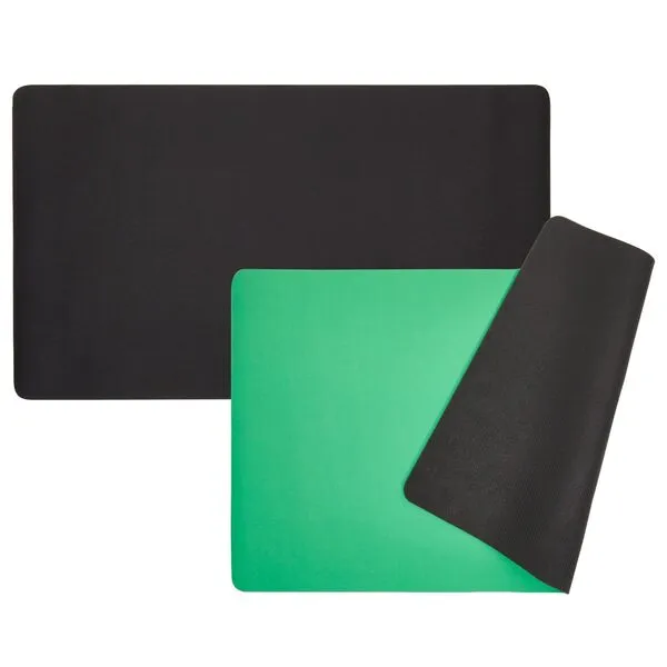 2 Pack Card Game Mat for Board Game, Playmat, Color Black/Green (24x14 in)