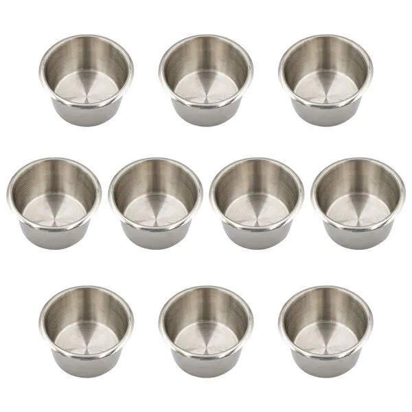 Game Table Cup Holder Insert - 10Pack Stainless Steel Medium Size Drink Cup Holder, Poker Table Cup Holders for Casino Table, Game Table, Sofa, Boats, Bench, Desk, RV Cars & Trucks