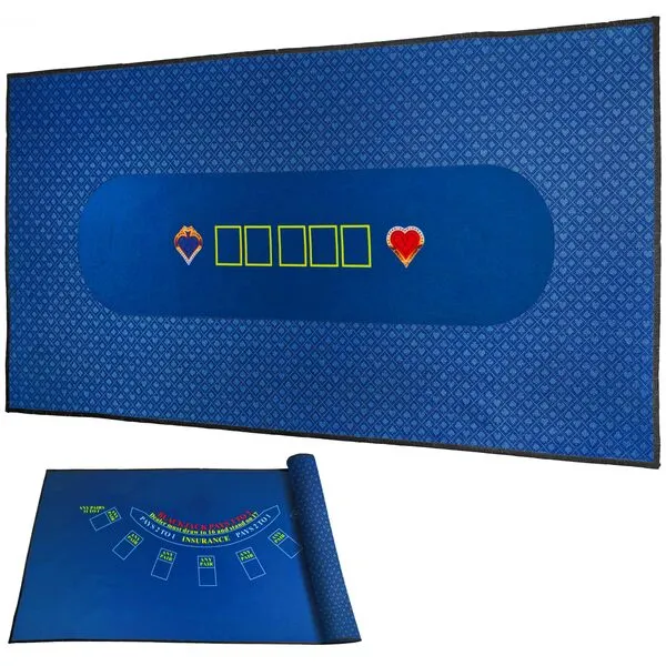 BALIKEN 84x42 Inches Texas Holdem Poker Mat & Blackjack Table Top Casino Felt Professional Grade Mat