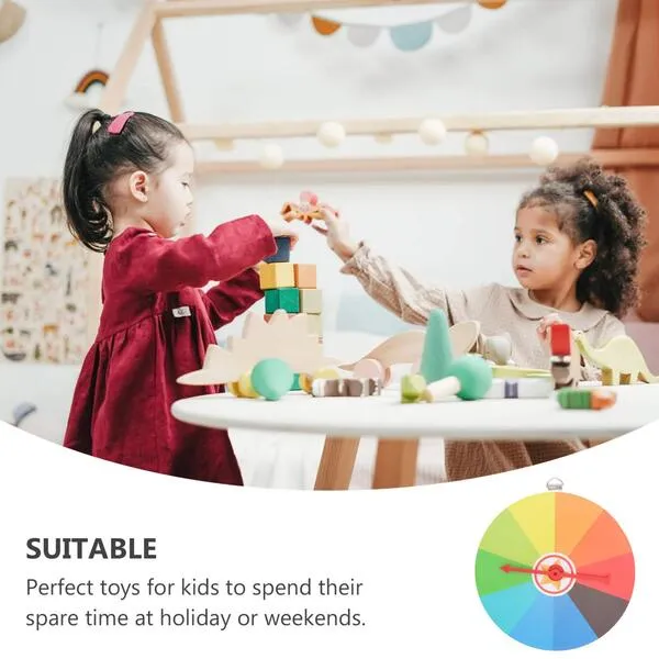 VALICLUD Spinning Wheel 7. 47-10 Color Slots Wheel of Fortune, Write on Erasable Whiteboard Surface, Easy Assembly (Colorful)