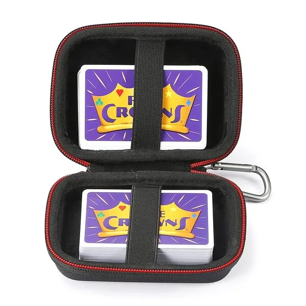 RAIACE Hard Travel Carrying Case for Set Enterprises Five Crowns Card Games, Protective Storage Bag. (Not Including Cards) - Black