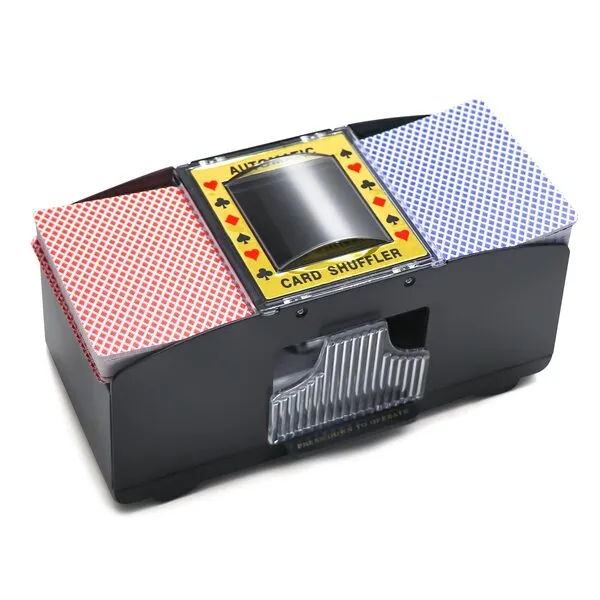 Homwom Automatic Card Shuffler of Playing Card, UNO, Texas Hold\'em, Poker, Home Card Games, Blackjack, Battery Operated Electric Poker Shuffling Machine (1-2 Deck)