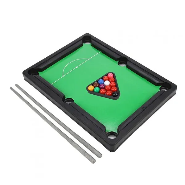 Mini Table Pool Set, High Simulation Light Billiards Mini Playset Mini Pool Table for Kids Toys 13x9.5x2.6 Inches